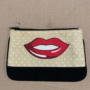 Ipsy Red Lip Print Cosmetic Bag